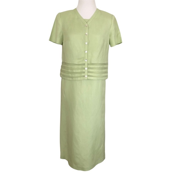 CYNTHIA HOWIE 2 PIECE JACKET DRESS MAXI SIZE 4P - Picture 1 of 15